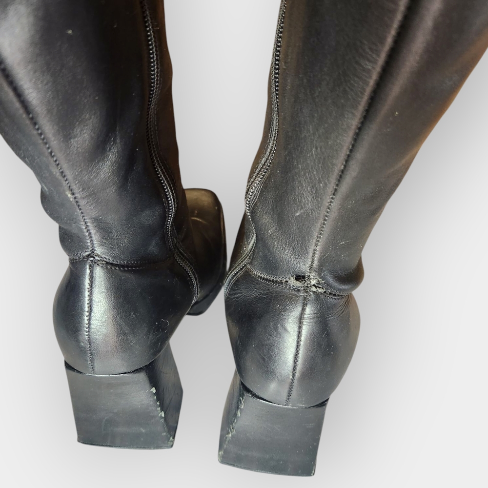 Vintage Steve Madden Latoya Leather Platform Boots! - Picture 7 of 9